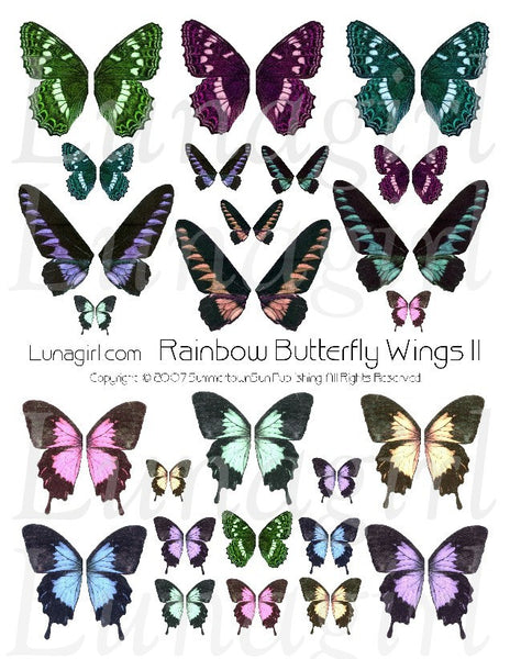 Digital Collage Sheets: Butterflies & Wings – Lunagirl