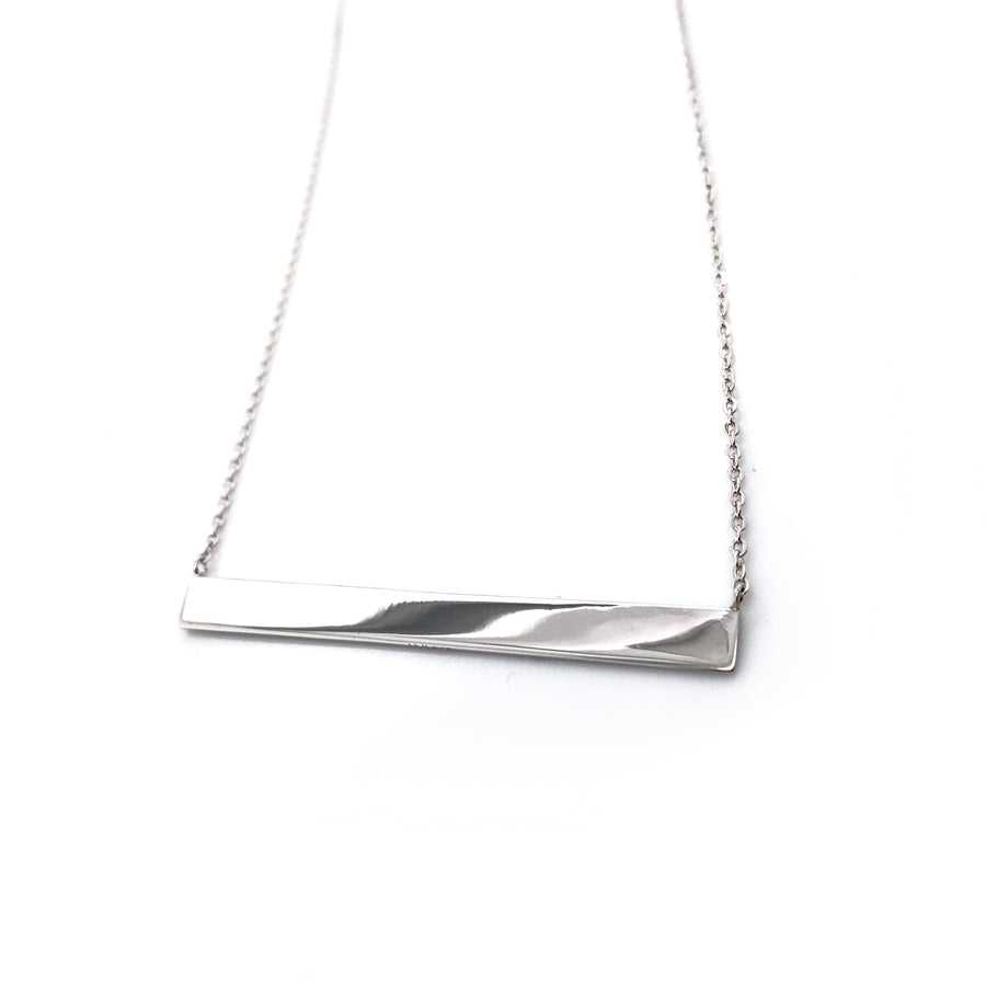 Silver 2" Horizontal Bar Necklace
