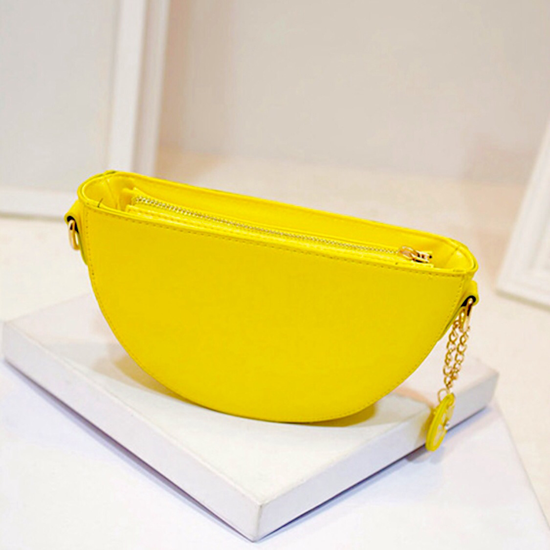 lemon clutch bag