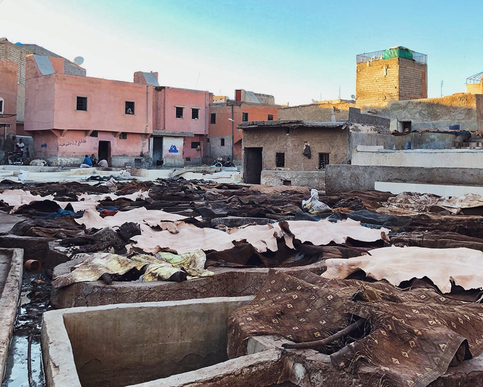 Tannerie de cuir à Marrakech