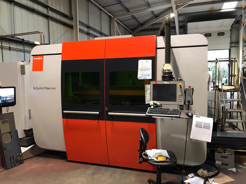 Bystronic Bysprint Fiber Fibre Laser 3015 3m Bytrans cassette loader unloader compact automation laser cutting machine for sale Melbourne Australia 4000W 4KW IPG II-VI Highyag BIMO 2 used second hand CNC Fiber laser for sale Melbourne Australia