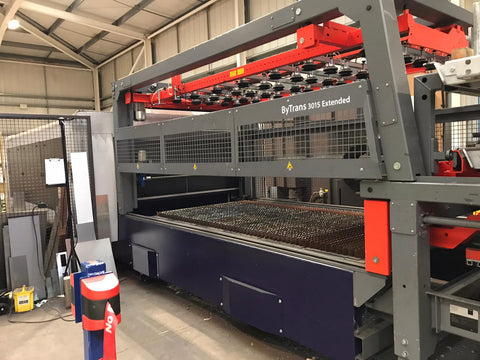 Bystronic for sale Bysprint Fiber 3015 With ByTrans Extended laser automation sheet loader twin fork removal compact cell
