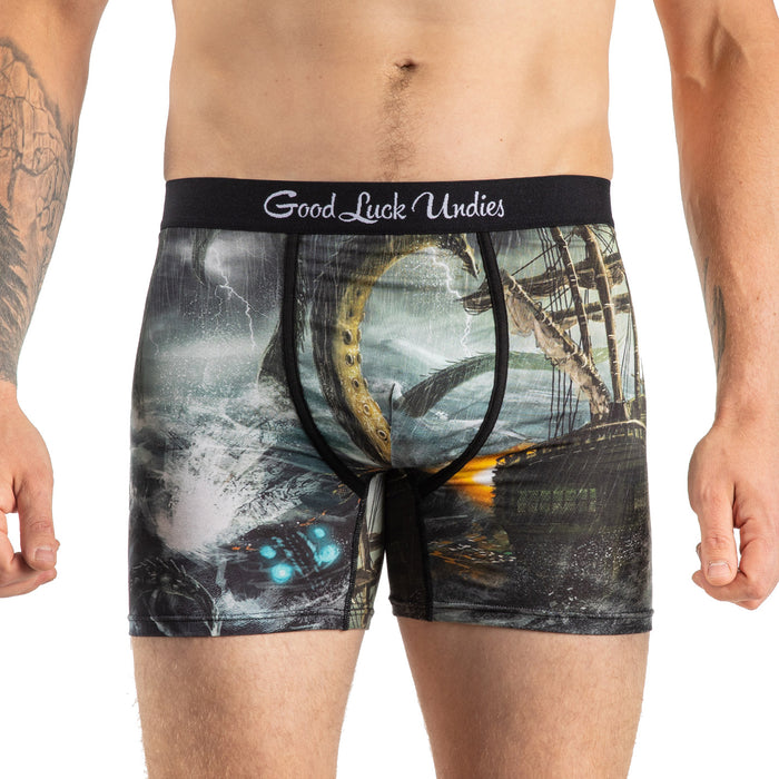 Mens Sharks Da Dum Boxer Briefs Funny Shark Attack Graphic Novelty Underwear  For Guys 