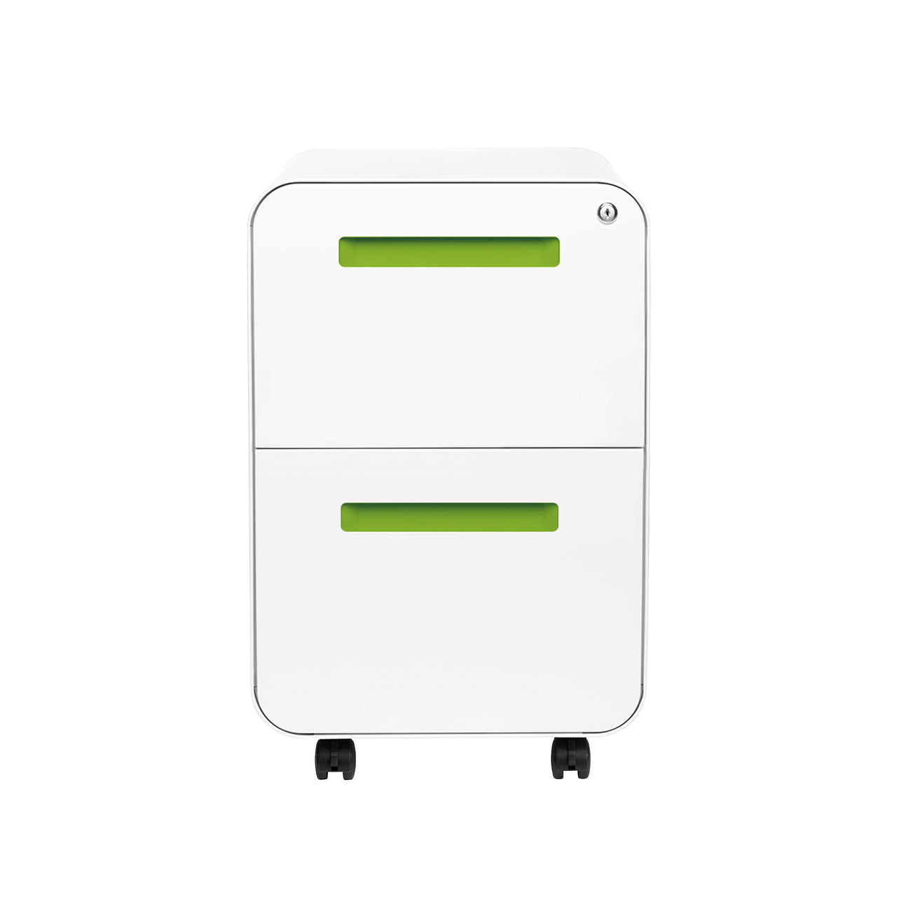 Stockpile Curve 2 Drawer File Cabinet White Green Laura Furniture