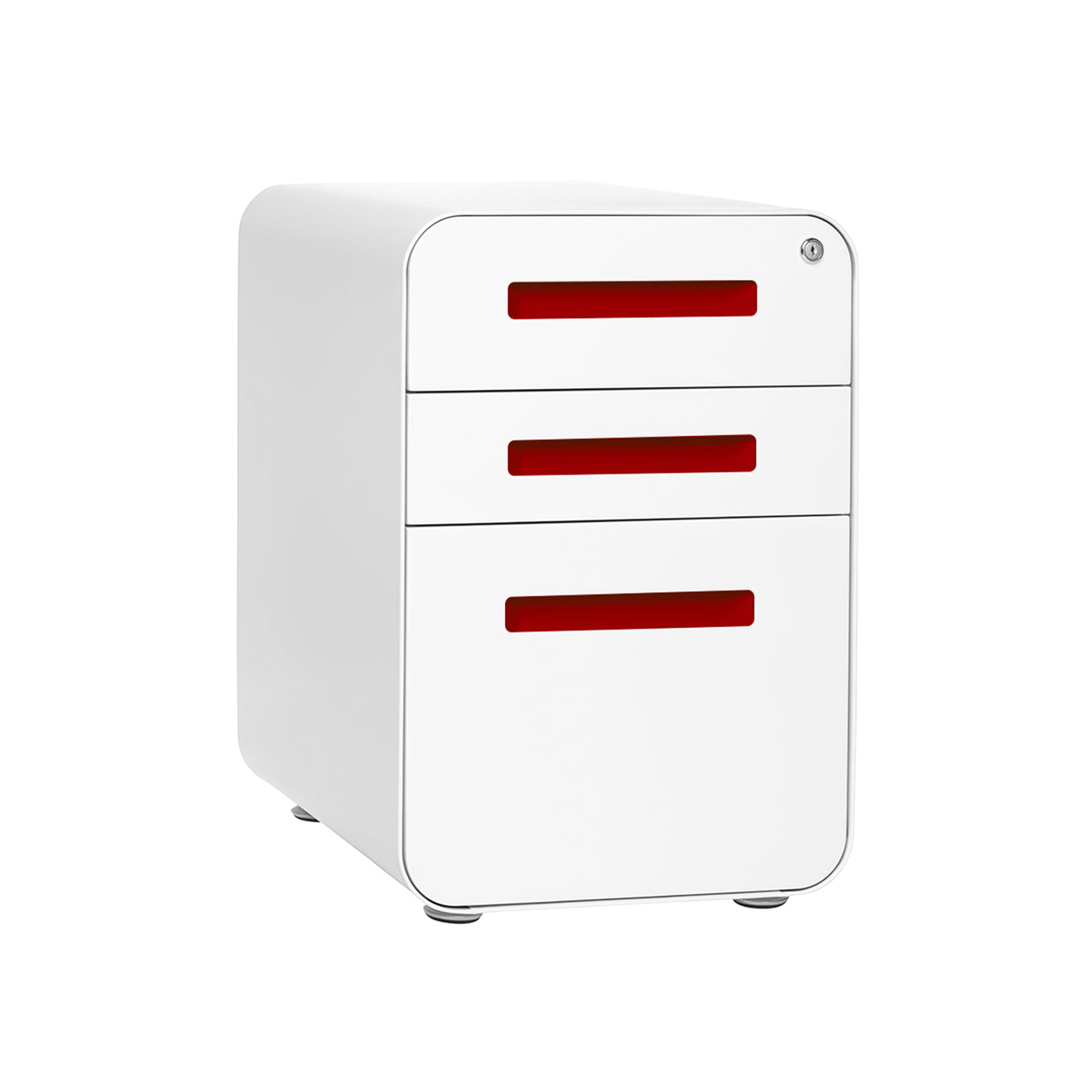 Stockpile Curve File Cabinet White Red Laura Furniture