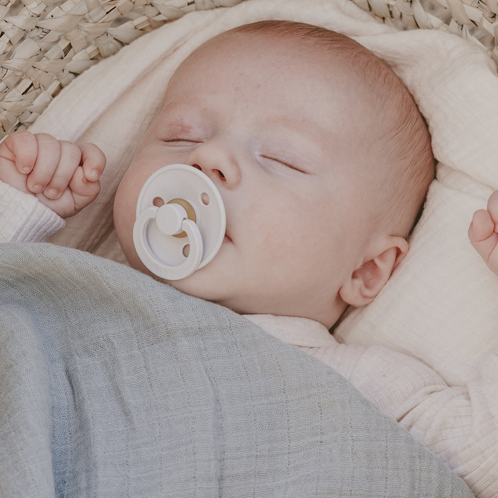 Happy Baby sleeping with Bibs Colour Pacifier