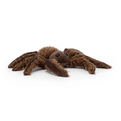 Fuzzy spider plush toy by jelly cat