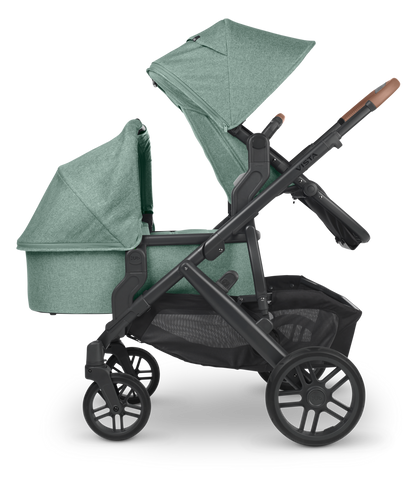 UPPAbaby VISTA as a double stroller with bassinet and rumbleseat