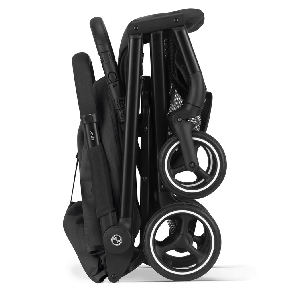 Cybex Deep Black Beezy Compact Stroller with Black Frame– Hazel & Fawn