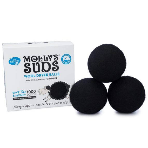 black wool dryer balls