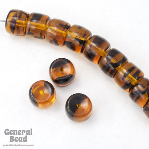 9mm Tortoiseshell Drum Bead (10 Pcs) #3305-General Bead