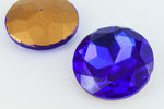 25mm Cobalt Faceted Point Back Cabochon #XGP007-E-General Bead