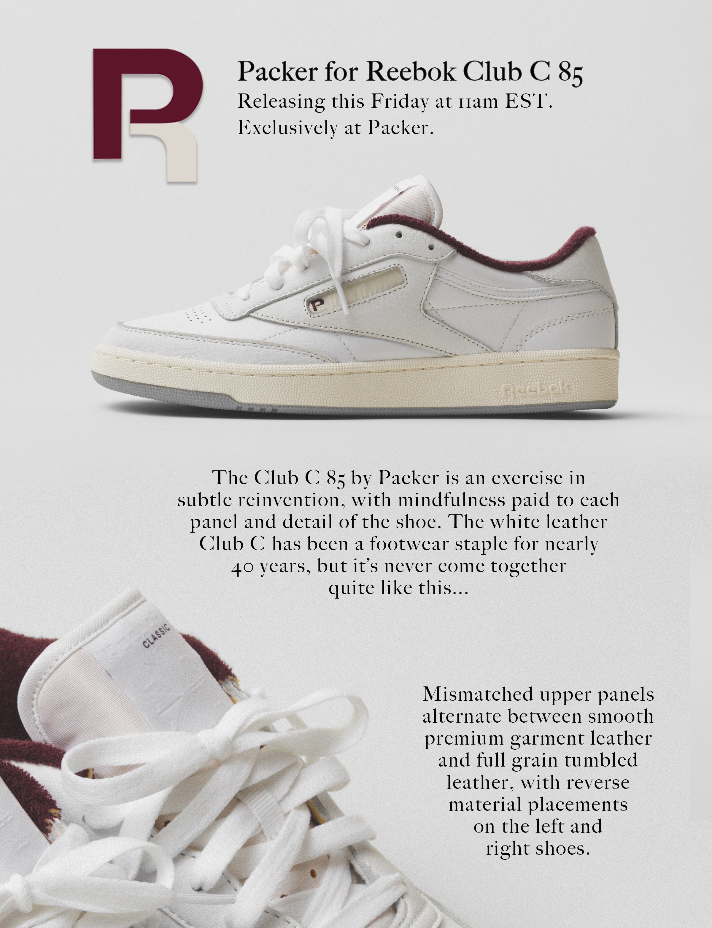 Inflar tetraedro consultor Packer for Reebok Club C 85 – PACKER SHOES