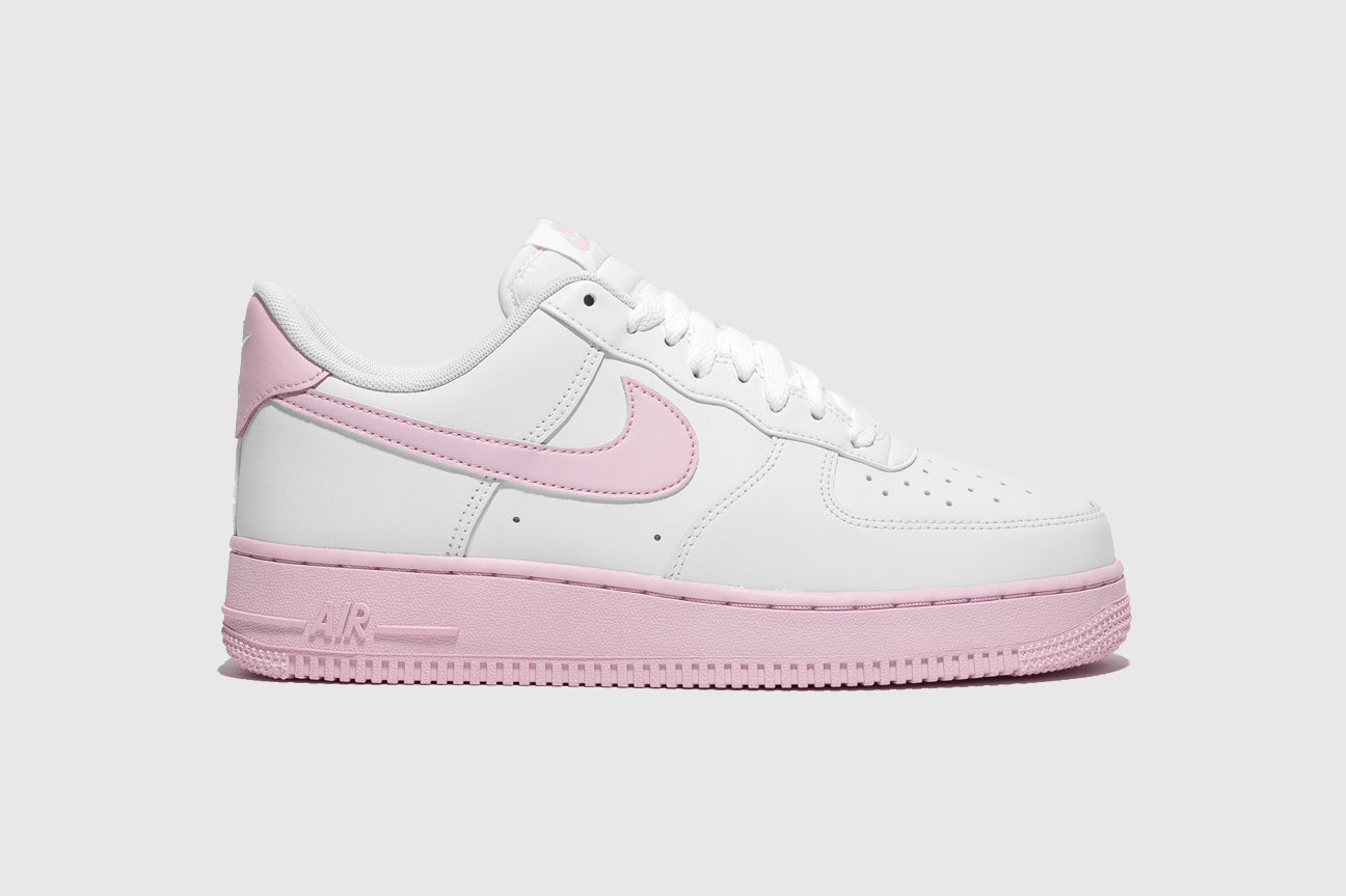 white air force with pink sole