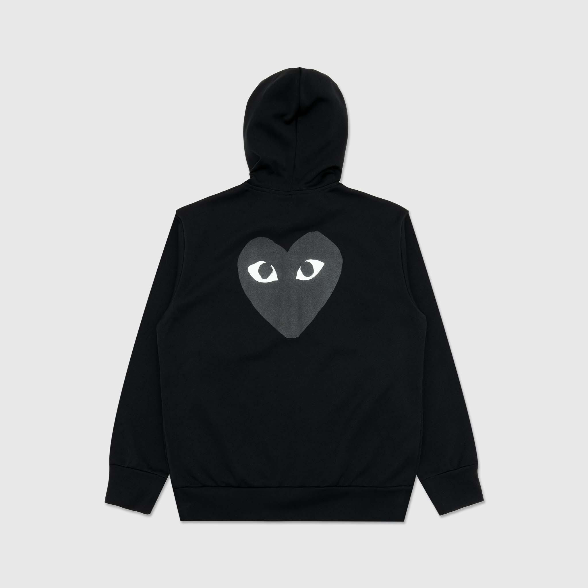 BLACK HEART BACK LOGO ZIP-UP HOODIE