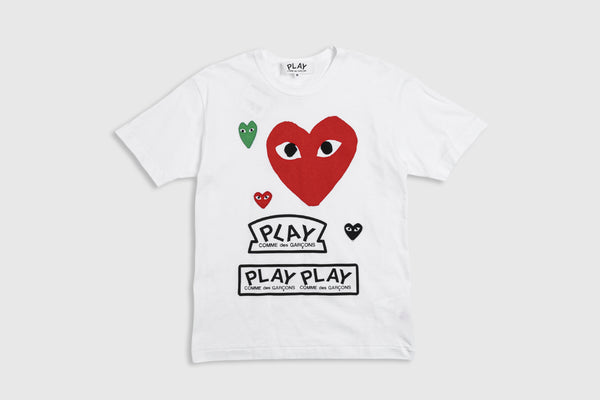 cdg red heart shirt