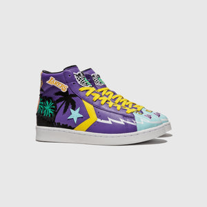 CONVERSE X CHINATOWN MARKET "LAKERS CHAMPIONSHIP JACKET" PRO LEATHER HI