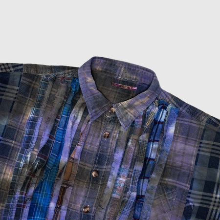 REBUILD BY NEEDLES RIBBON WIDE FLANNEL SHIRT (TIE DYE)