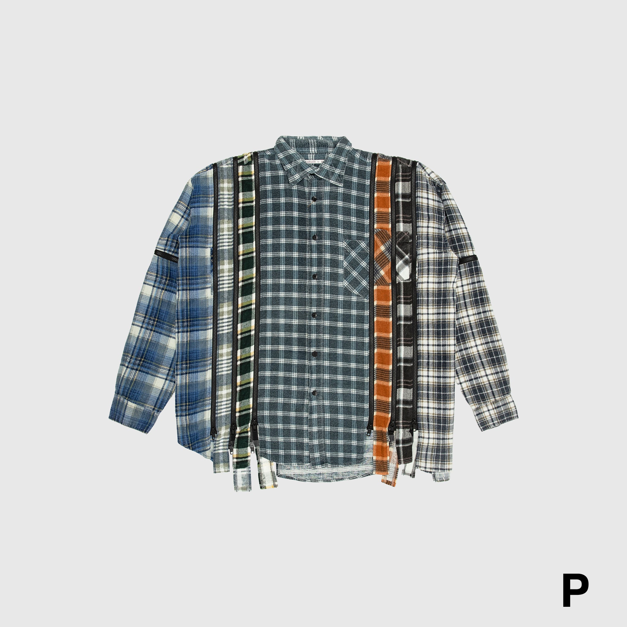 REBUILD BY NEEDLES 7 CUTS ZIPPED WIDE FLANNEL SHIRT – PACKER SHOES