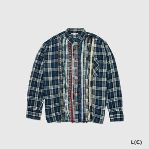 REBUILD BY NEEDLES RIBBON FLANNEL SHIRT