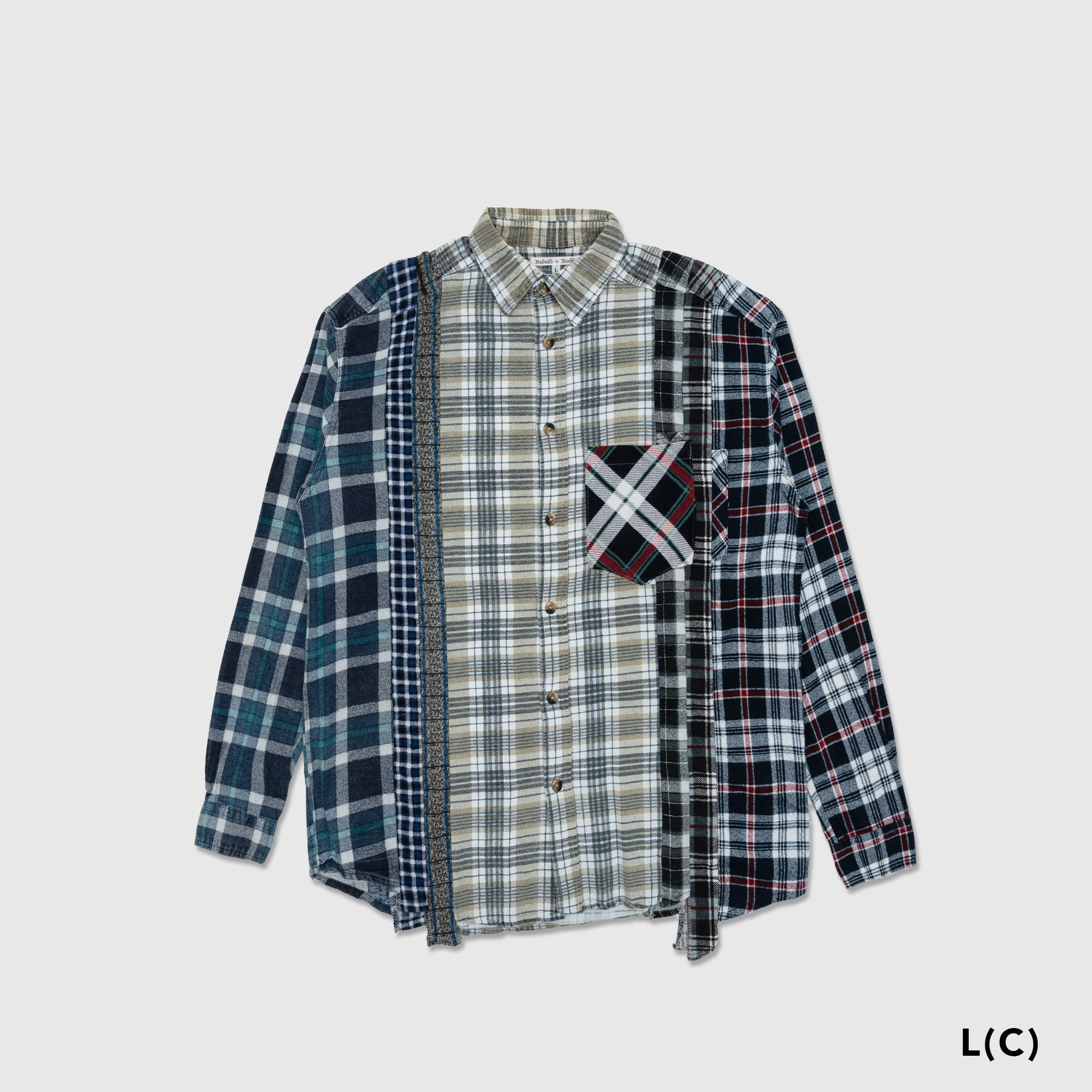 REBUILD BY NEEDLES 7 CUTS FLANNEL SHIRT