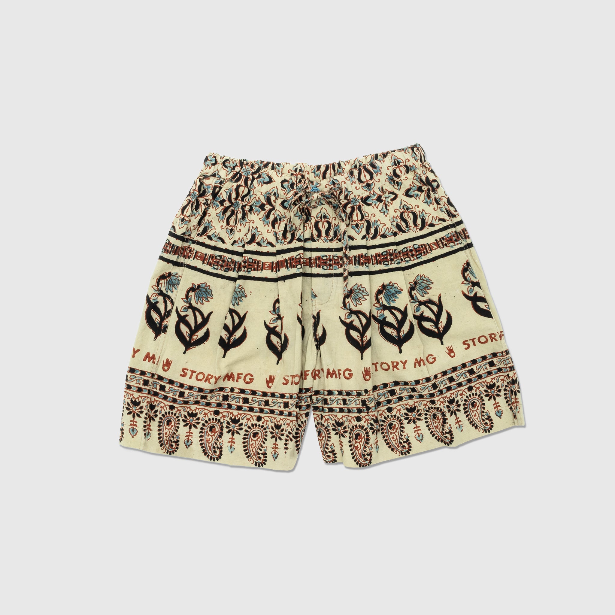 STORY mfg. Bridge block-print Bermuda shorts - Brown