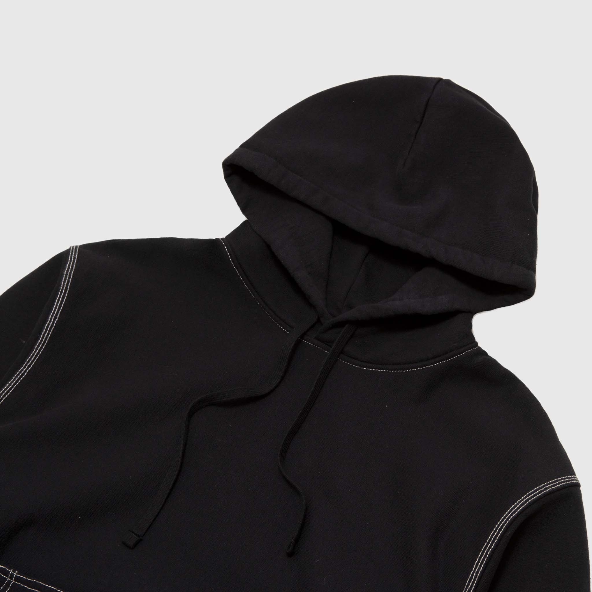 高い素材 新品タグ stussy contrast stitch label hoodie i9tmg.com.br