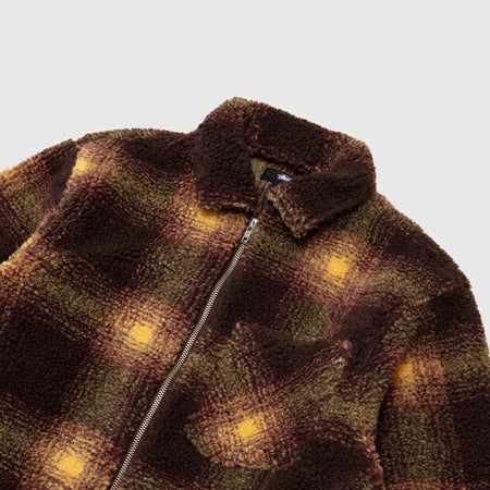 SHADOW PLAID SHERPA ZIP SHIRT