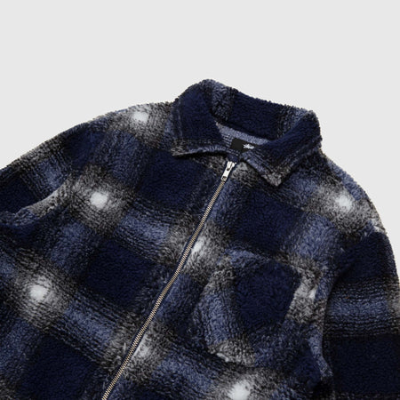 SHADOW PLAID SHERPA ZIP SHIRT