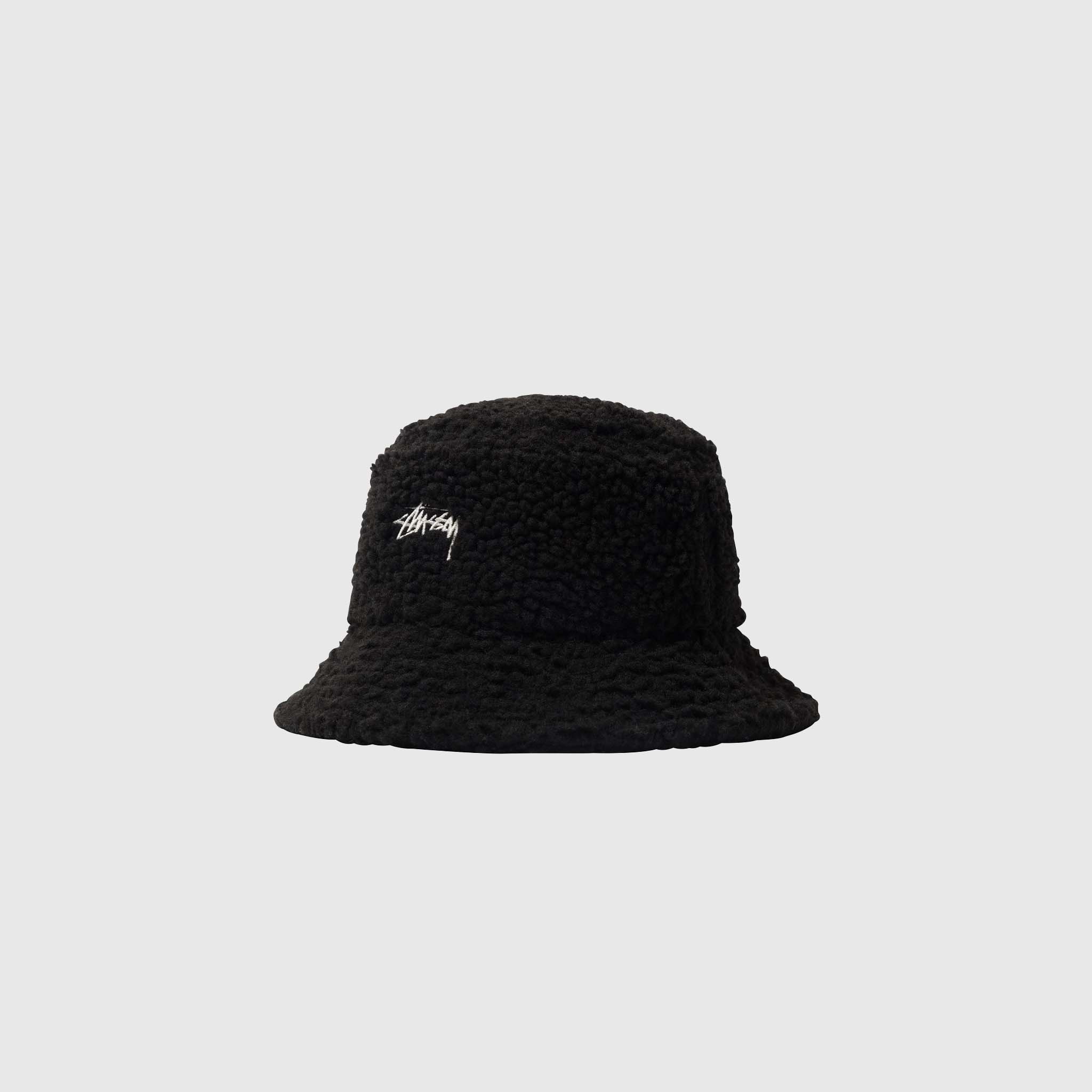 black sherpa bucket hat