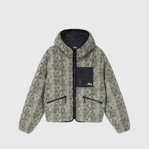 SNAKE JACQUARD SHERPA JACKET