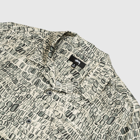 STUSSY CROC PATTERN SILK SHIRT