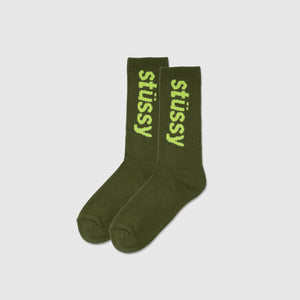 STUSSY HELVETICA JACQUARD CREW SOCKS