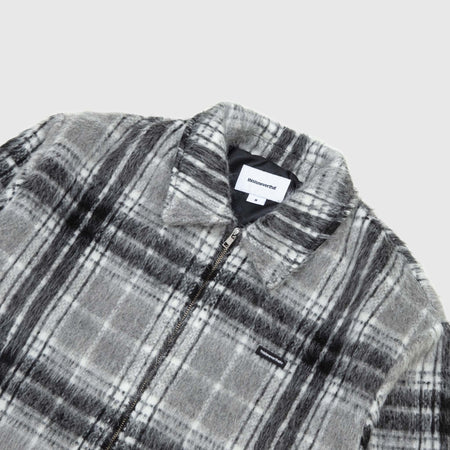 BRUSHED CHECK ZIP JACKET