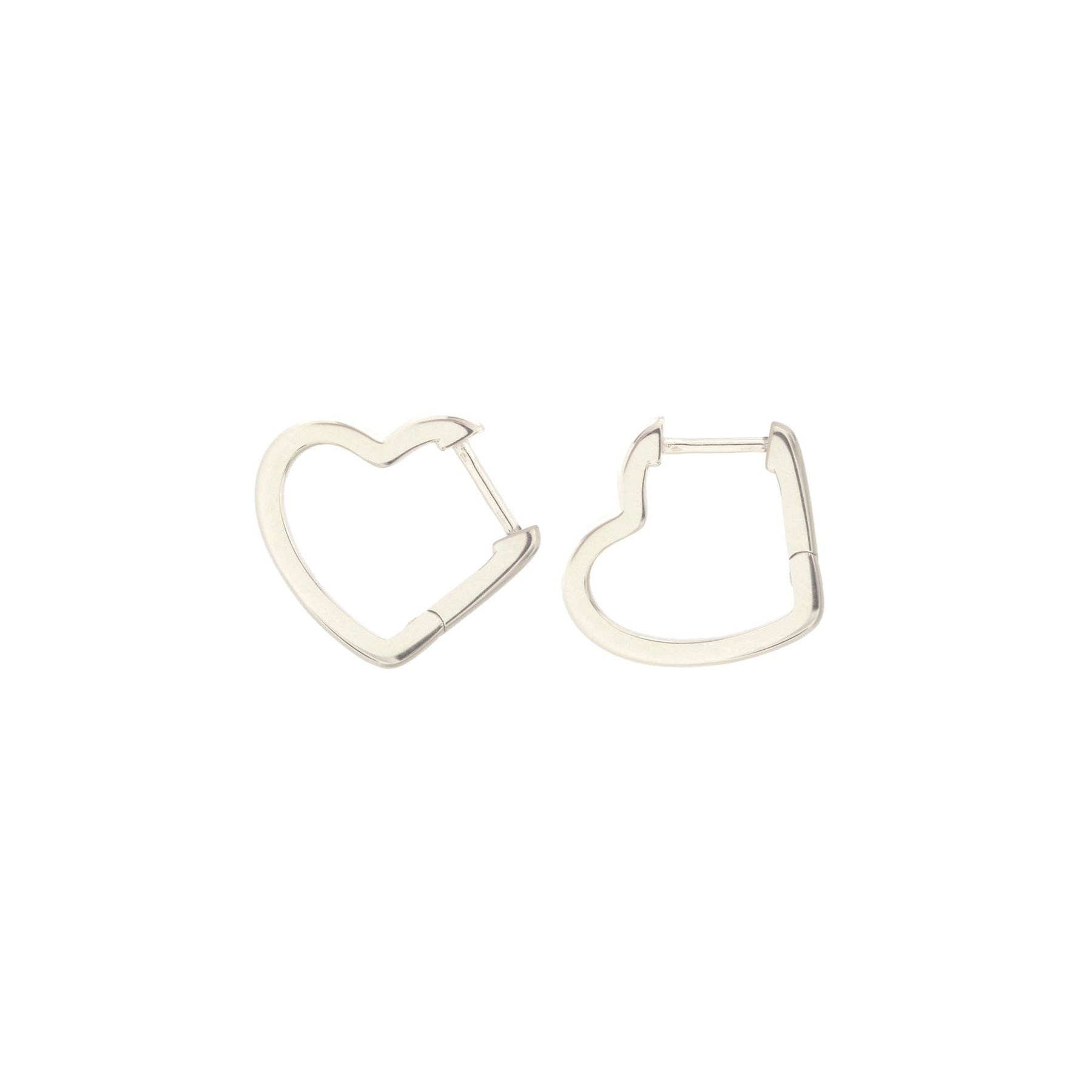 Heart-Shaped Huggie Hoop Earrings - Gold or Silver