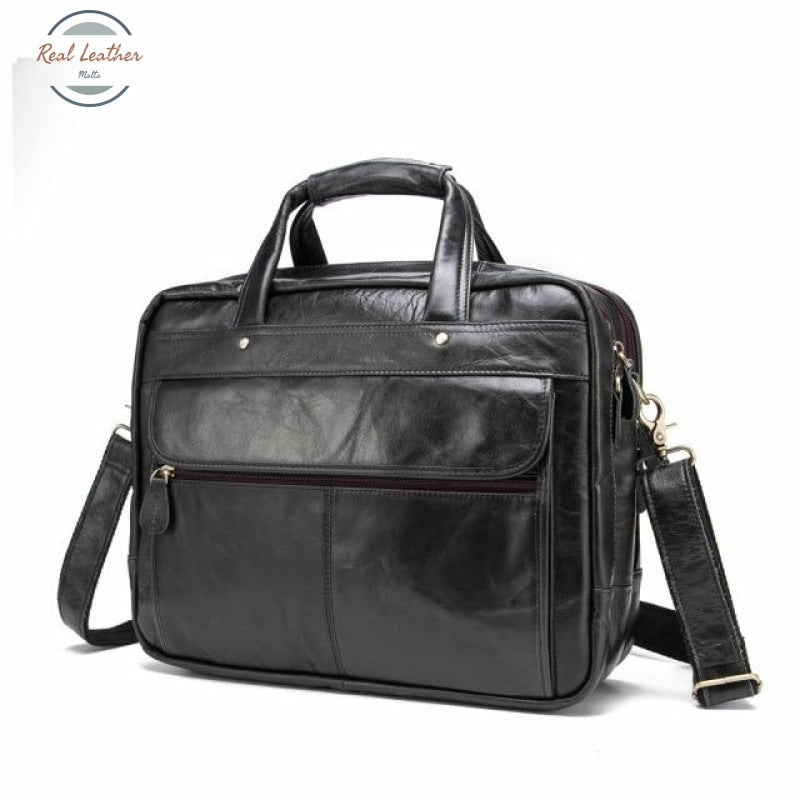 Genuine Leather Large Executive Briefcase – realleathermalta