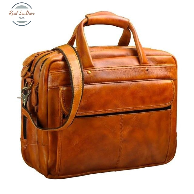 Genuine Leather Large Executive Briefcase – realleathermalta