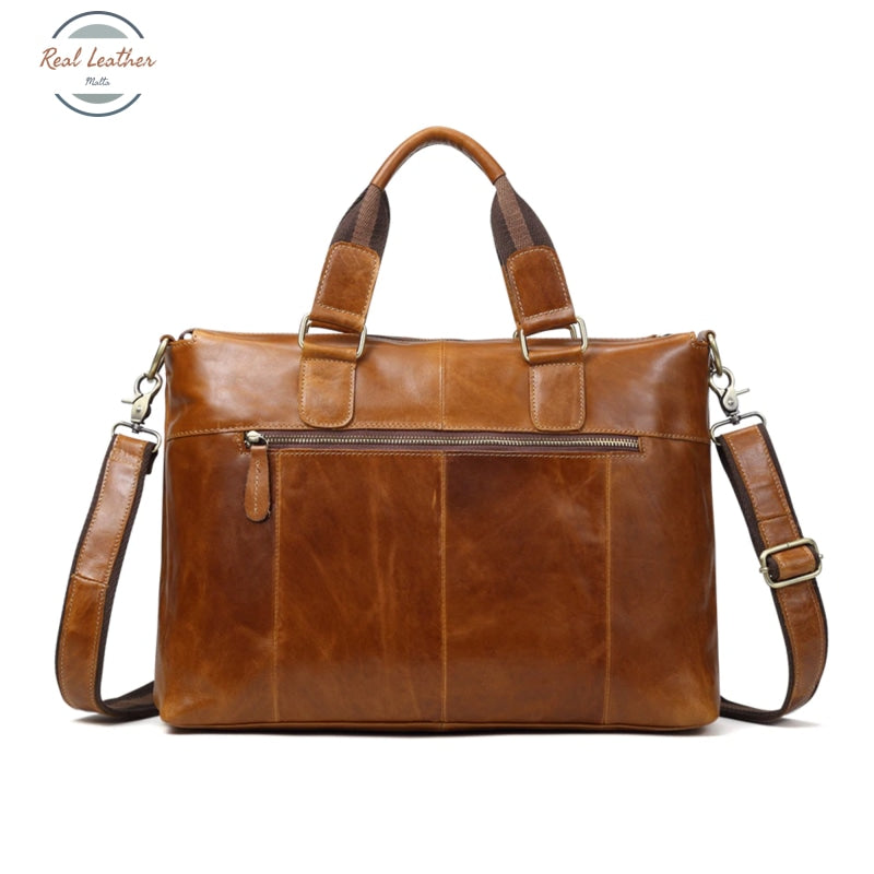 Genuine Leather Men Vintage Briefcase/ Laptop Bag – realleathermalta