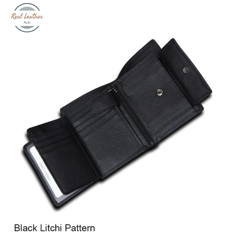 Genuine Leather Men's Vintage Trifold Wallet – realleathermalta