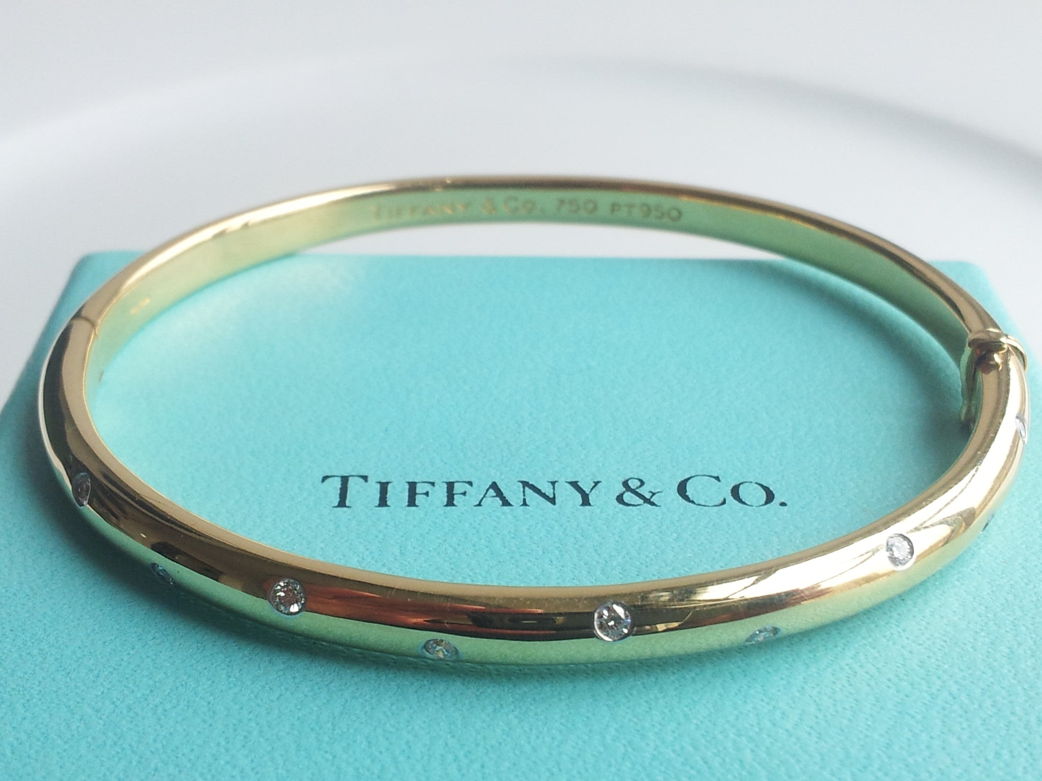 tiffany gold and diamond bracelet