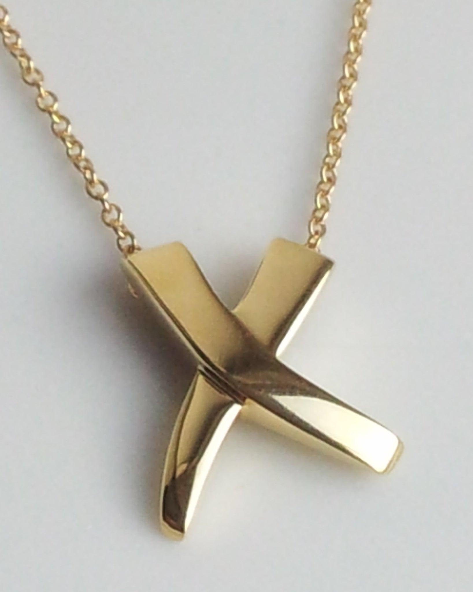 tiffany x necklace gold