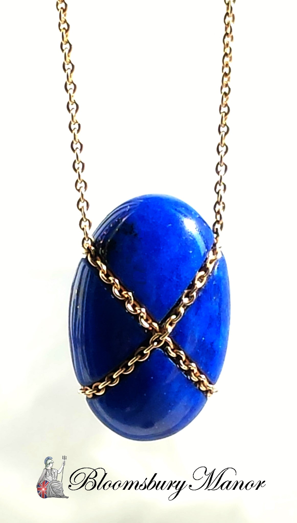 tiffany lapis bean necklace