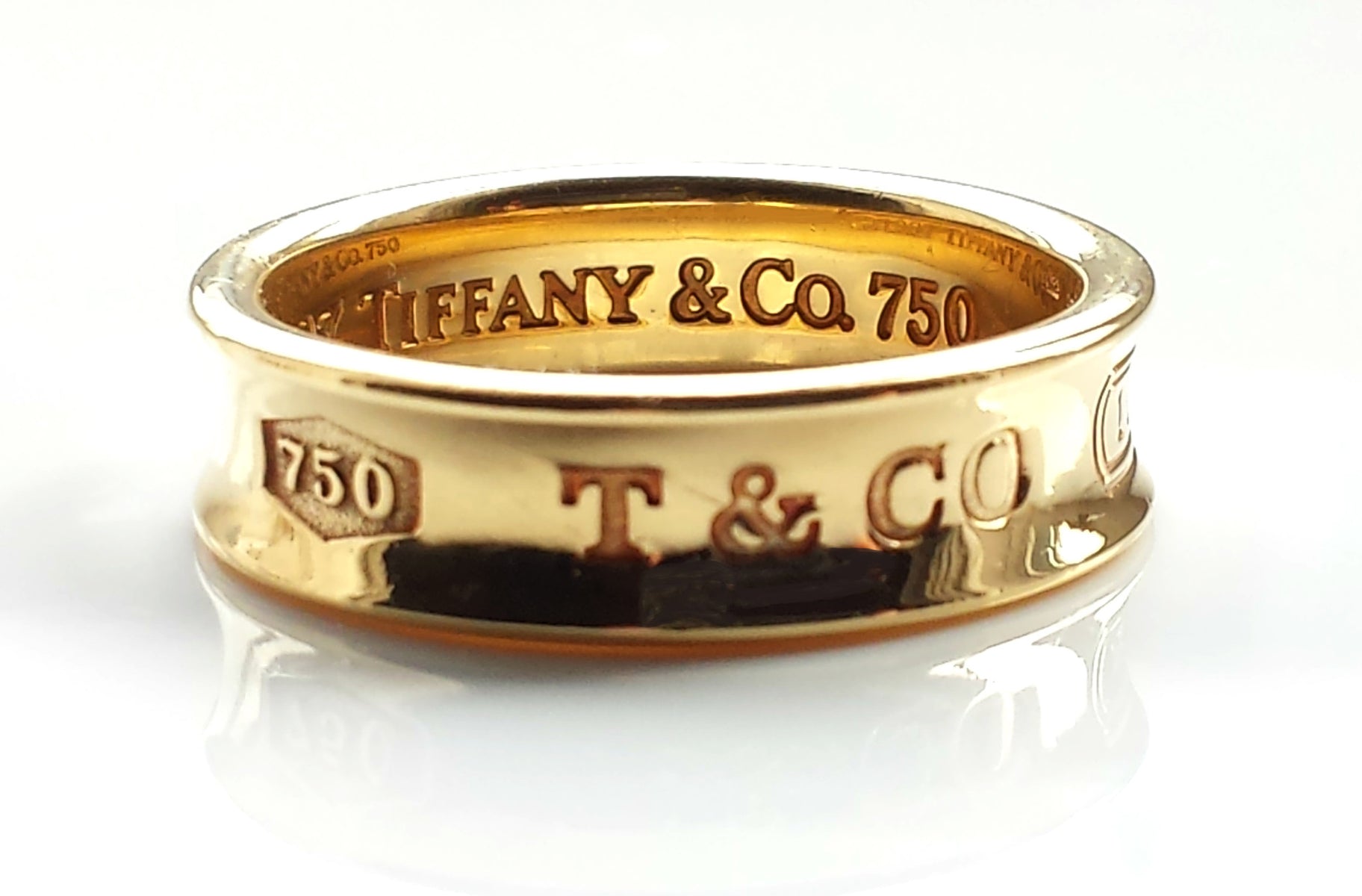 Tiffany & Co 1837 18k Yellow Gold Wide Ring 6mm Ring SZ 9 (R