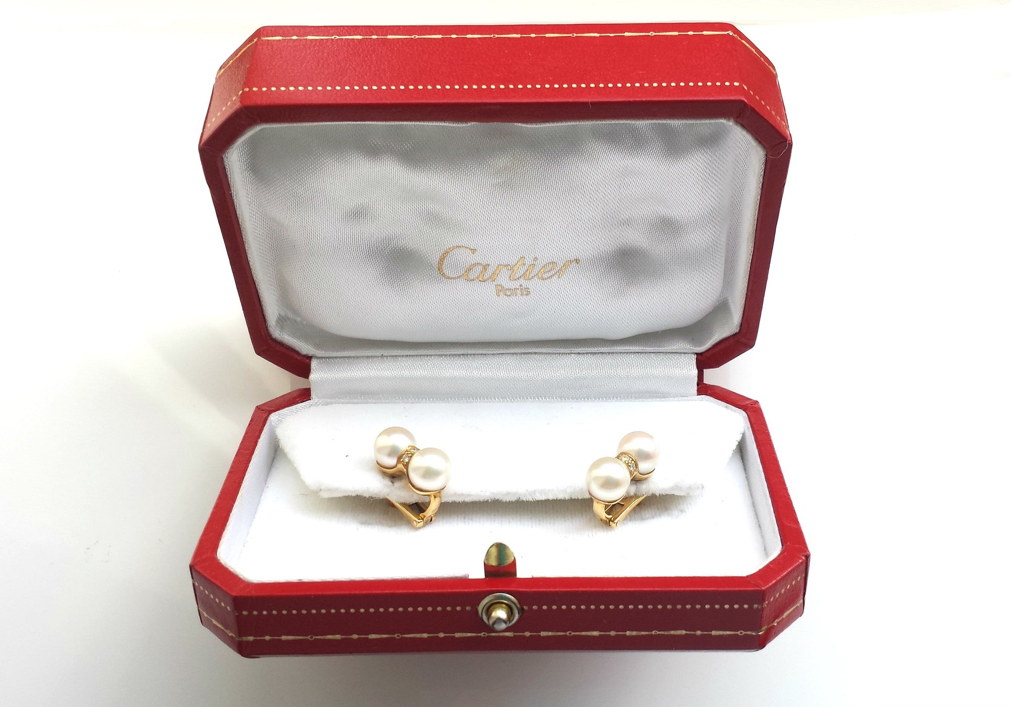 vintage cartier pearl earrings