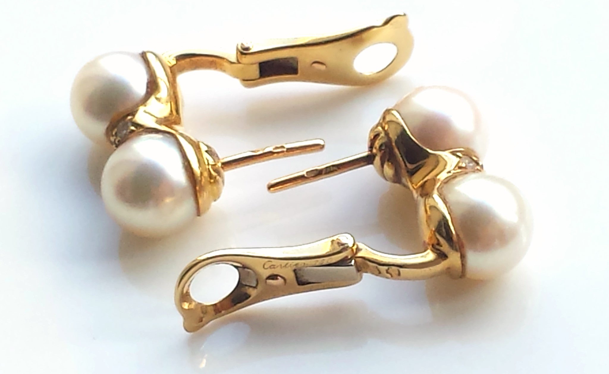 vintage cartier pearl earrings