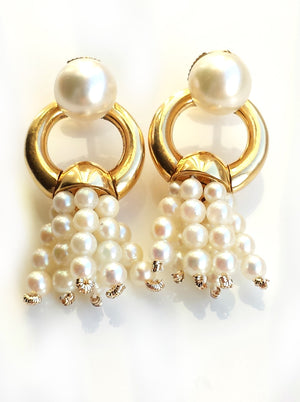 vintage cartier pearl earrings