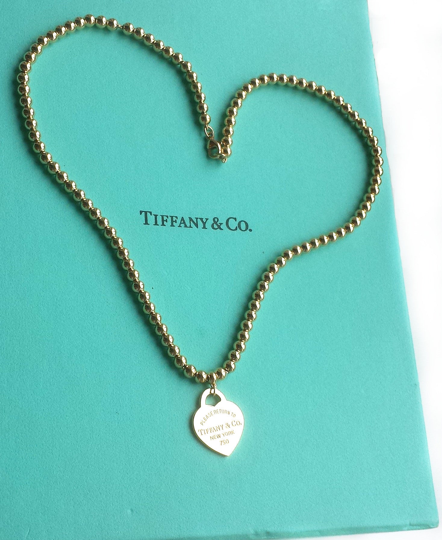 Tiffany & Co. Return to™ 18k Yellow Gold Small Bead Necklace with Hear