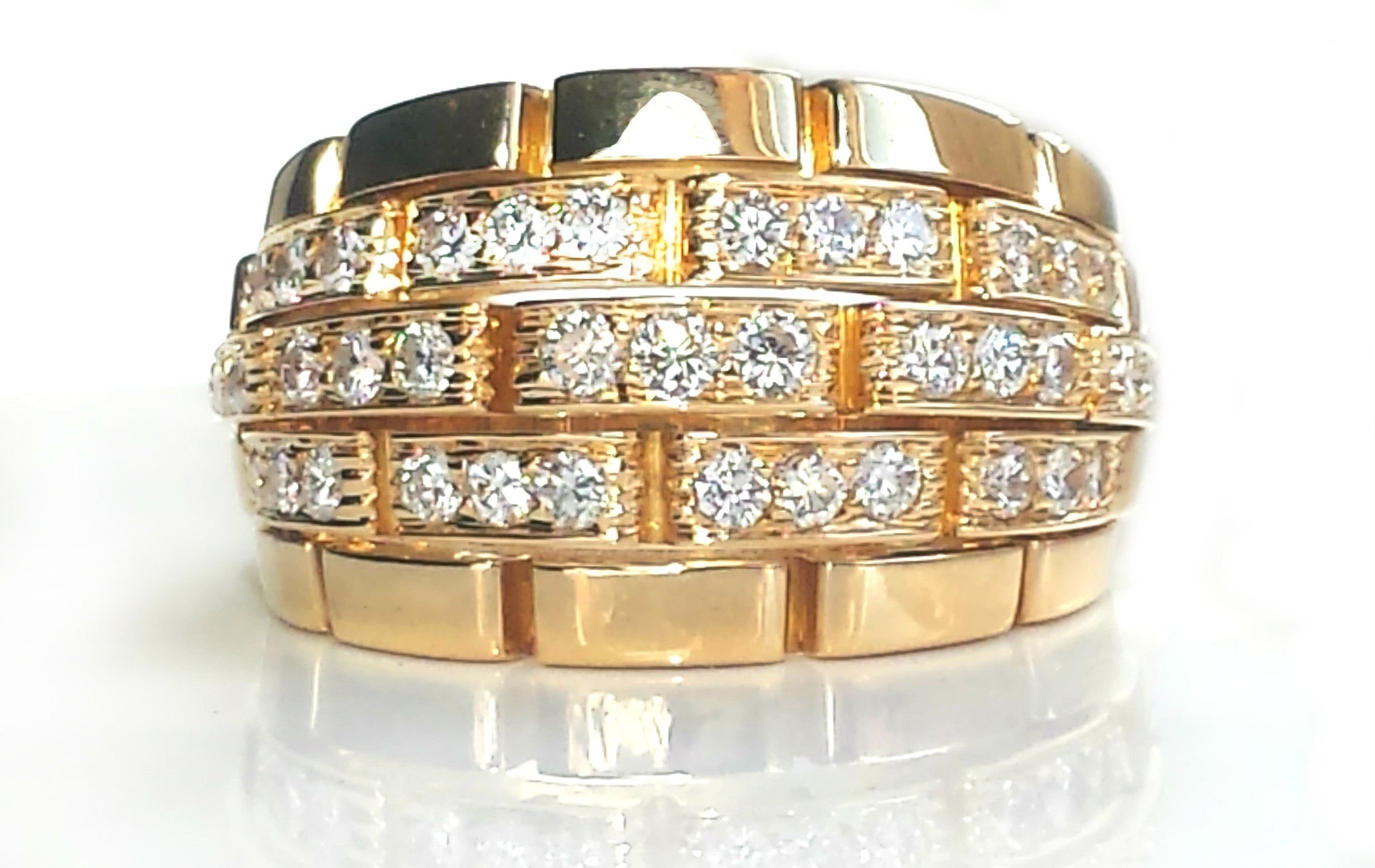 cartier 5 row diamond ring