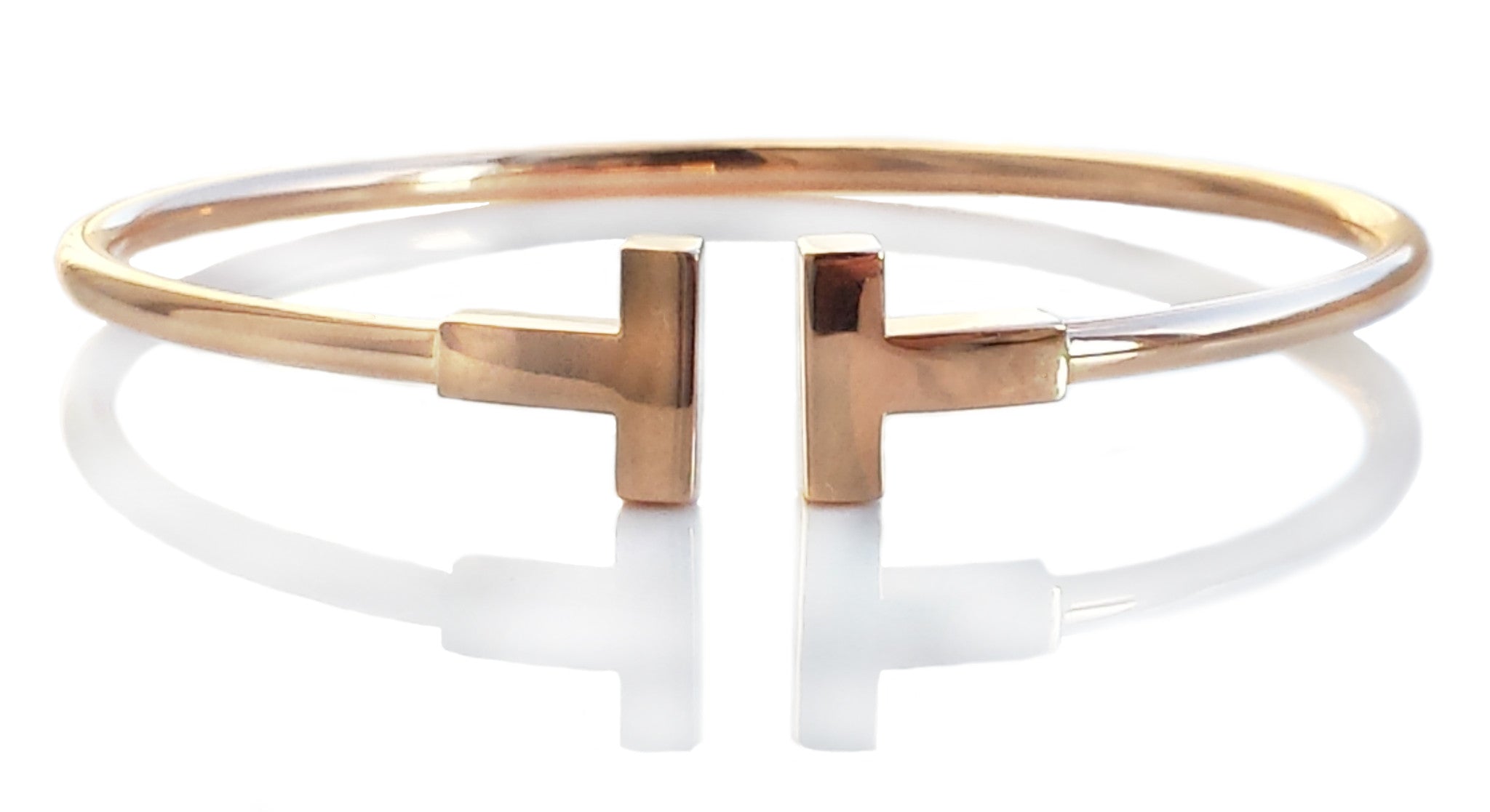 Tiffany T 18k Rose Gold Bracelet Bangle 