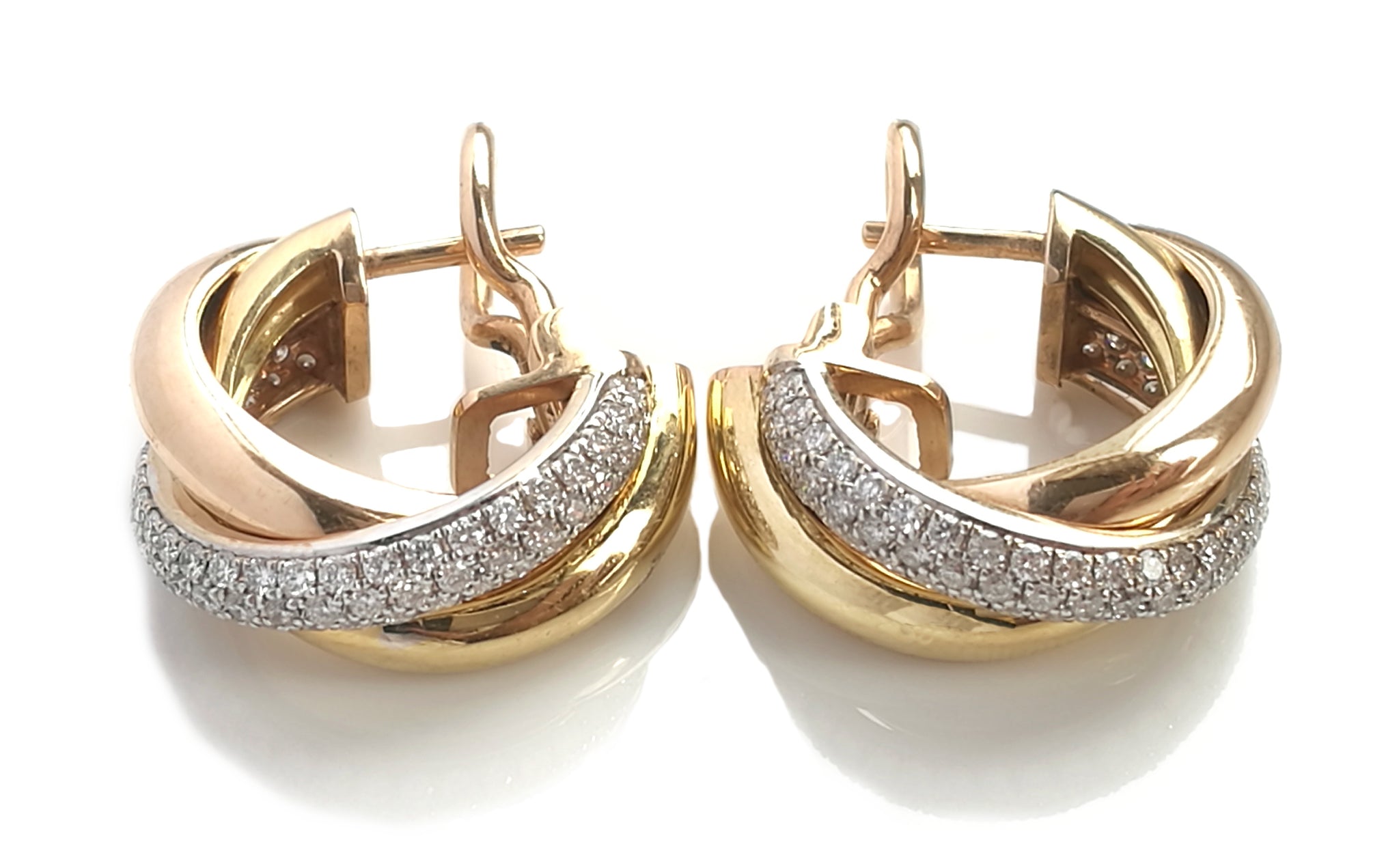 cartier 3 gold earrings